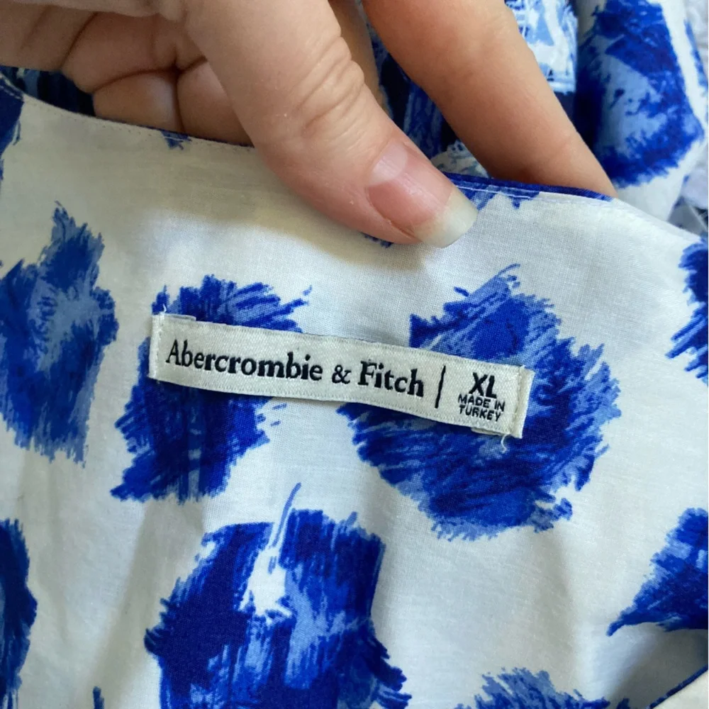Abercrombie & Fitch Blue and White Printed Maxi Dress